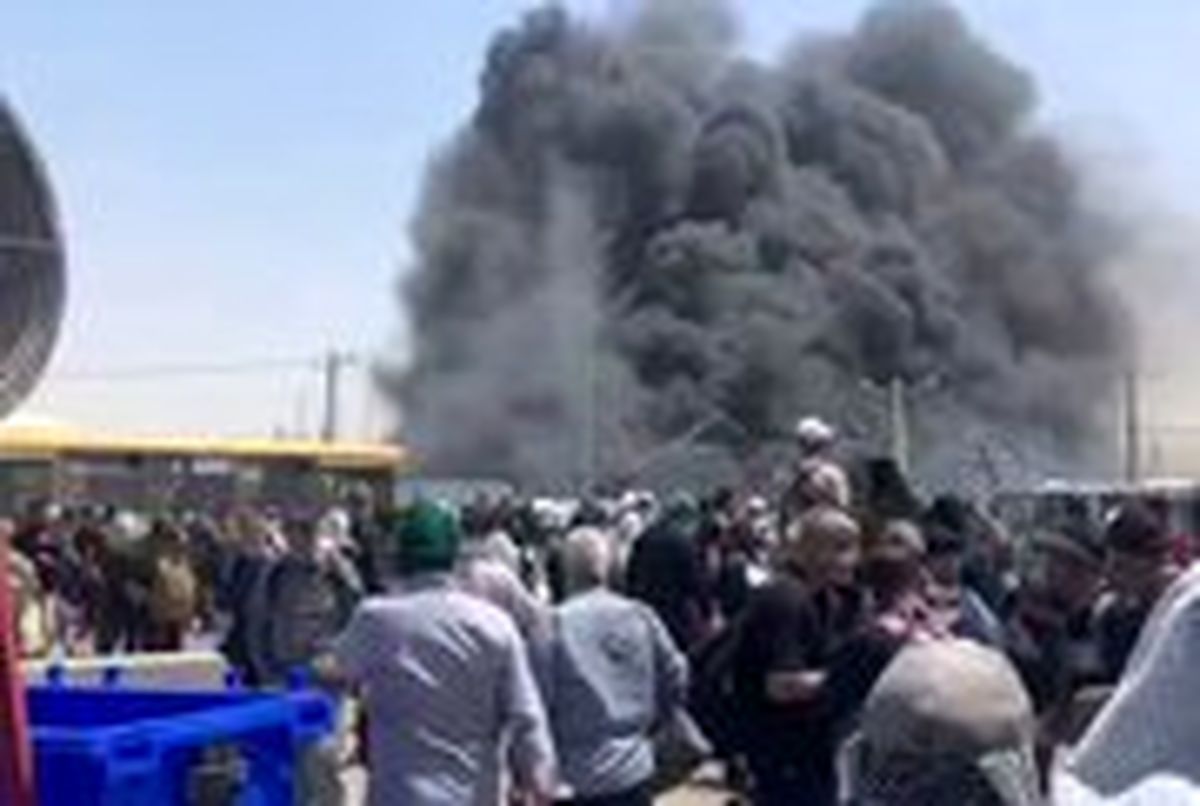 اولین تصاویر از آتش‌سوزی شدید در مرز مهران
