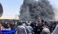 اولین تصاویر از آتش‌سوزی شدید در مرز مهران 