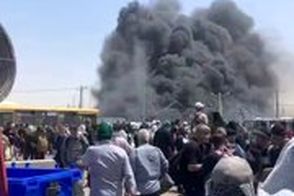 اولین تصاویر از آتش‌سوزی شدید در مرز مهران 