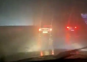  بارندگی شدید در آزادراه تهران - قم