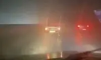 بارندگی شدید در آزادراه تهران - قم