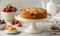 طرز تهیه کیک میوه‌ای خانگی نرم و خوشمزه در چند مرحله