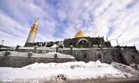 حجم عظیم بارش برف در محدوده امام‌زاده هاشم 