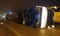 علت واژگونی اتوبوس در جاده بوشهر اعلام شد