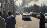 تصویری از آتش سوزی در نزدیکی بازارچه تجریش