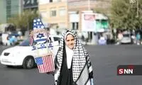 تصاویر دختران دهه نودی‌ در راهپیمایی ۱۳ آبان
