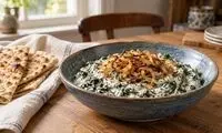بورانی اسفناج با پیاز داغ؛ پیش‌غذایی خوش‌طعم و معطر