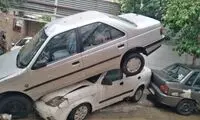 تصاویر جدید از سیلاب وحشتناک در معابر مشهد