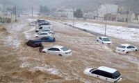 سیل در عسیر عربستان چند خودرو را با خود برد 