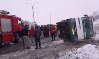 واژگونی دو مینی‌بوس مسافربری در جلفا