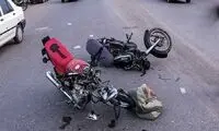 تصاویر تصادف هولناک موتورسوار با اتوبوس 