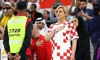 پوشش جالب خانم رئیس‌جمهور در بازی کرواسی 