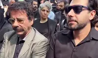 علیرضا افتخاری در مراسم تشییع زنده‌یاد ایرج