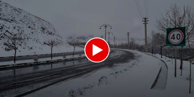 برف و کولاک زمستانی در جاده فیروزکوه