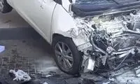تصادف وحشتناک در جایگاه سوخت‌ اتوبان کاشان