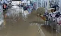 وضعیت اسفناک بازار مهاباد بعد از بارش باران