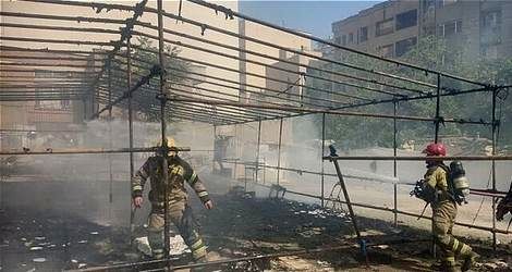 آتش‌سوزی یک هیات عزاداری در تهران
