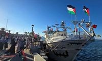خدمه کشتی کمک به غزه، «بلا چائو» خواندند