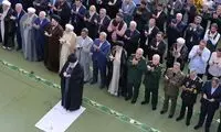 تصاویری از چهره‌ها در صف اول نماز عید فطر تهران