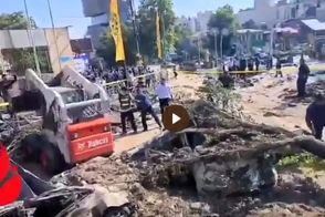 لحظات پس از اصابت موشک اسرائیلی به تجریش