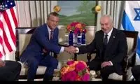 قابی از دیدار صمیمی نتانیاهو با وزیر جنگ آمریکا