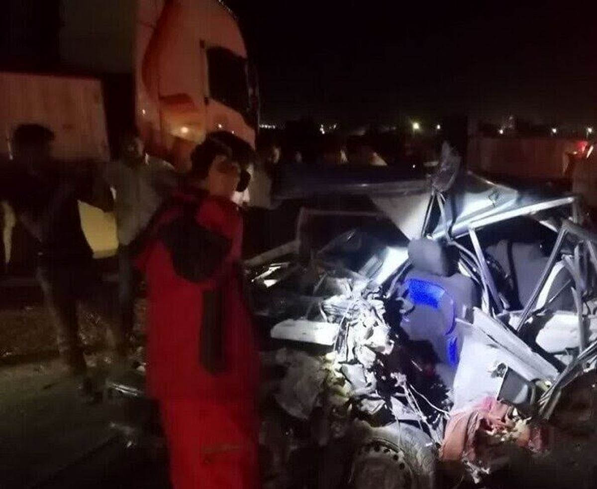 عکس ترسناک از تصادف سه خودرو در کاشان