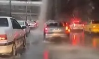 خودروهایی که در بارش سیل آسای کرج گرفتار شدند