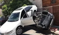 چپ کردن هولناک خودروی لوکس در تهران