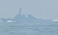 برخورد اشتباهی ناو جنگی آلمان به پهپاد آمریکایی