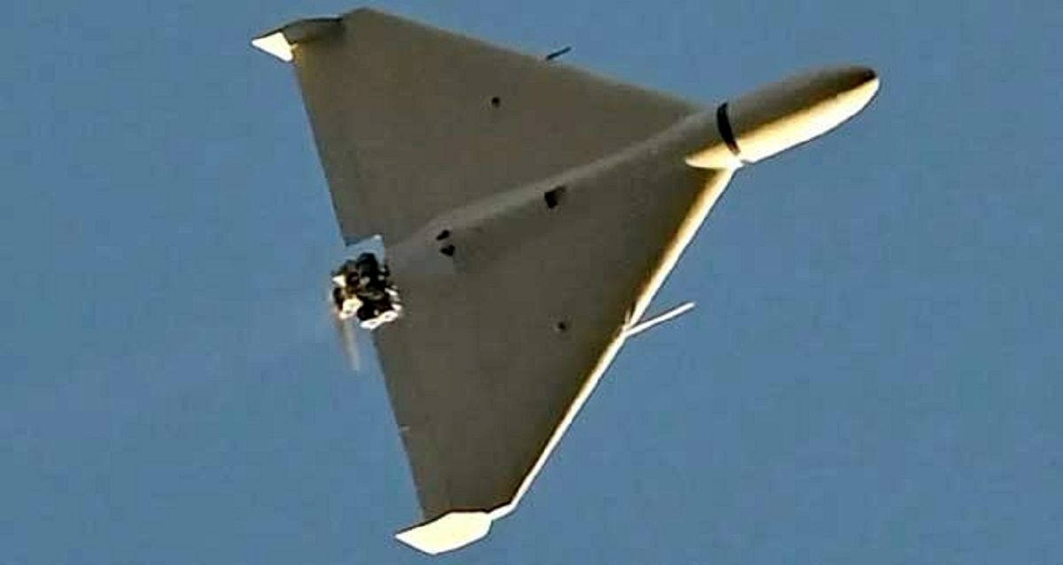 لحظه انفجار پهپاد شاهد روسی توسط مسلسل