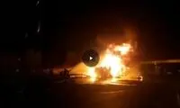 واژگونی تریلی حامل سوخت در قم حادثه آفرید