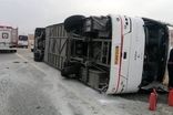 واژگونی مرگبار اتوبوس مسافربری در جاده