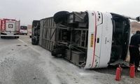 واژگونی مرگبار اتوبوس مسافربری در جاده