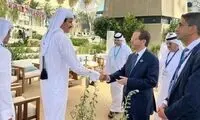 قاب صمیمی و خبرساز از امیر قطر و رئیس اسرائیل