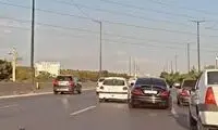 حرکات جنون‌آمیز راننده مرسدس بنز در تهران