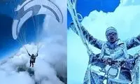  چترباز چینی در هوا یخ زد!