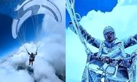  چترباز چینی در هوا یخ زد!