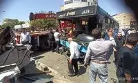 تصادف هولناک یک اتوبوس با چند خودرو در تبریز