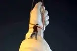نصب مجسمه مشت گره شده رهبر شهید در میدان انقلاب