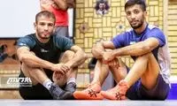 ویدئویی از مهارت فوتبالی دو ستاره کشتی ایران
