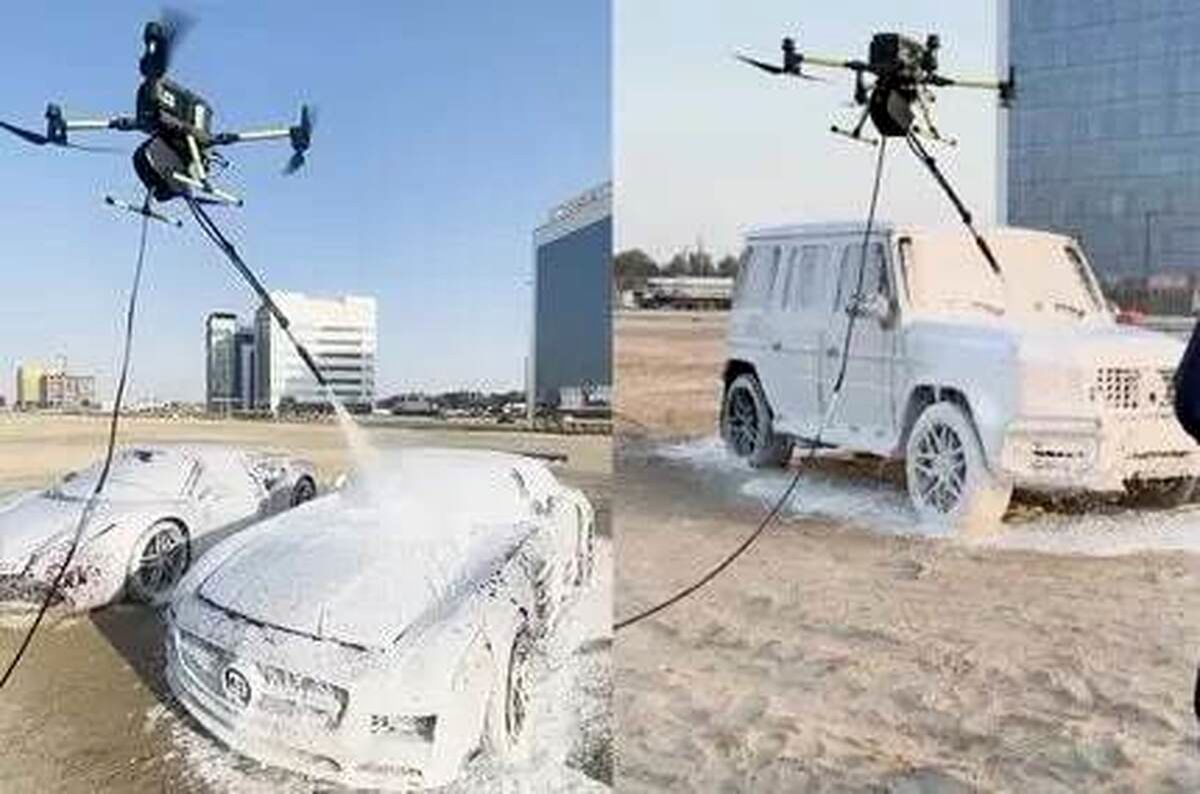 اولین کارواش پهپادی جهان در امارات رونمایی شد!