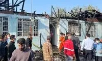 تصویری تلخ از مردی که در آتش‌سوزی کمپ لنگرود فوت کرد