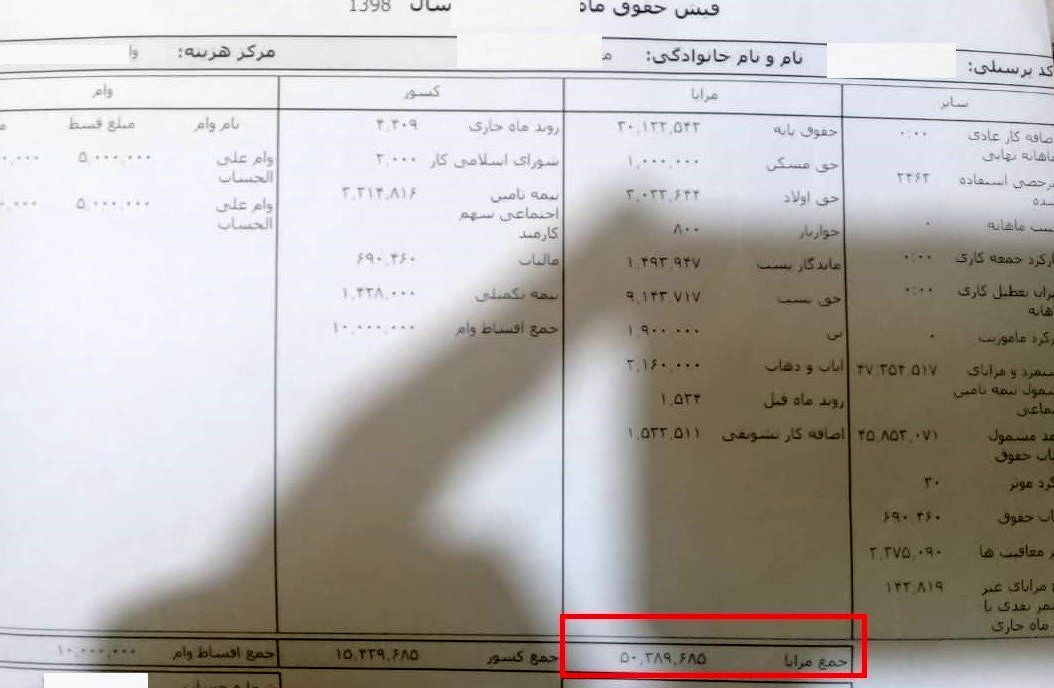 فیش حقوقی میلیونی یکی از مسئولان لو رفت!