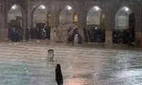 تصاویری از بارش تگرگ در حرم رضوی