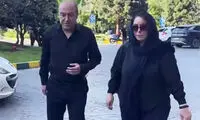 حضور ژاله صامتی و همسرش در مراسم یادبود بهناز نازی