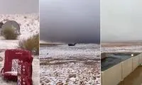 برف شمال عربستان را سفیدپوش کرد