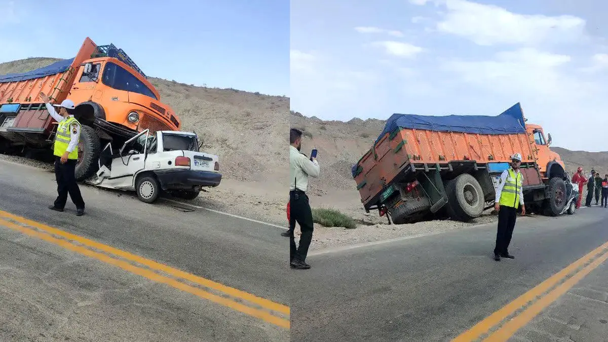 مرگ تلخ 3 کودک به همراه پدر و مادر در تصادف با تریلی