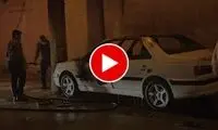 آتش زدن عمدی یک پژو پارس در دولت آباد