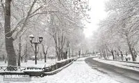 تصاویری از بارش برف شدید در سعادت‌آباد تهران
