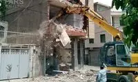 عکسی از تخریب یک ساختمان در تهران که غم از آن می‌بارد